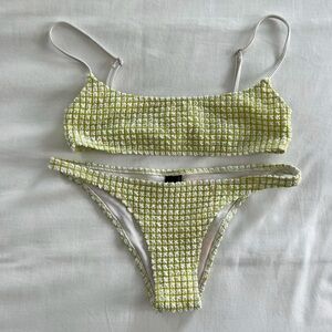 Triangl Yellow Plaid Bikinii